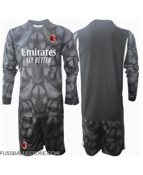 Günstige AC Milan Torwart Heimtrikotsatz Kinder 2024-25 Langarm (+ Kurze Hosen)